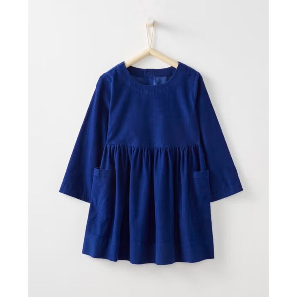 Hanna Andersson Girls Pincord Pocket Dress Size 110 (US 5) Blue